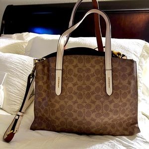 Coach Tyler signature carry all and shoulder strap purse